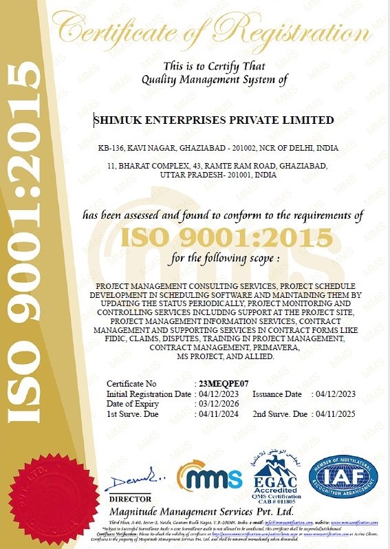 Certifications – Shimuk Enterprises Pvt. Ltd.